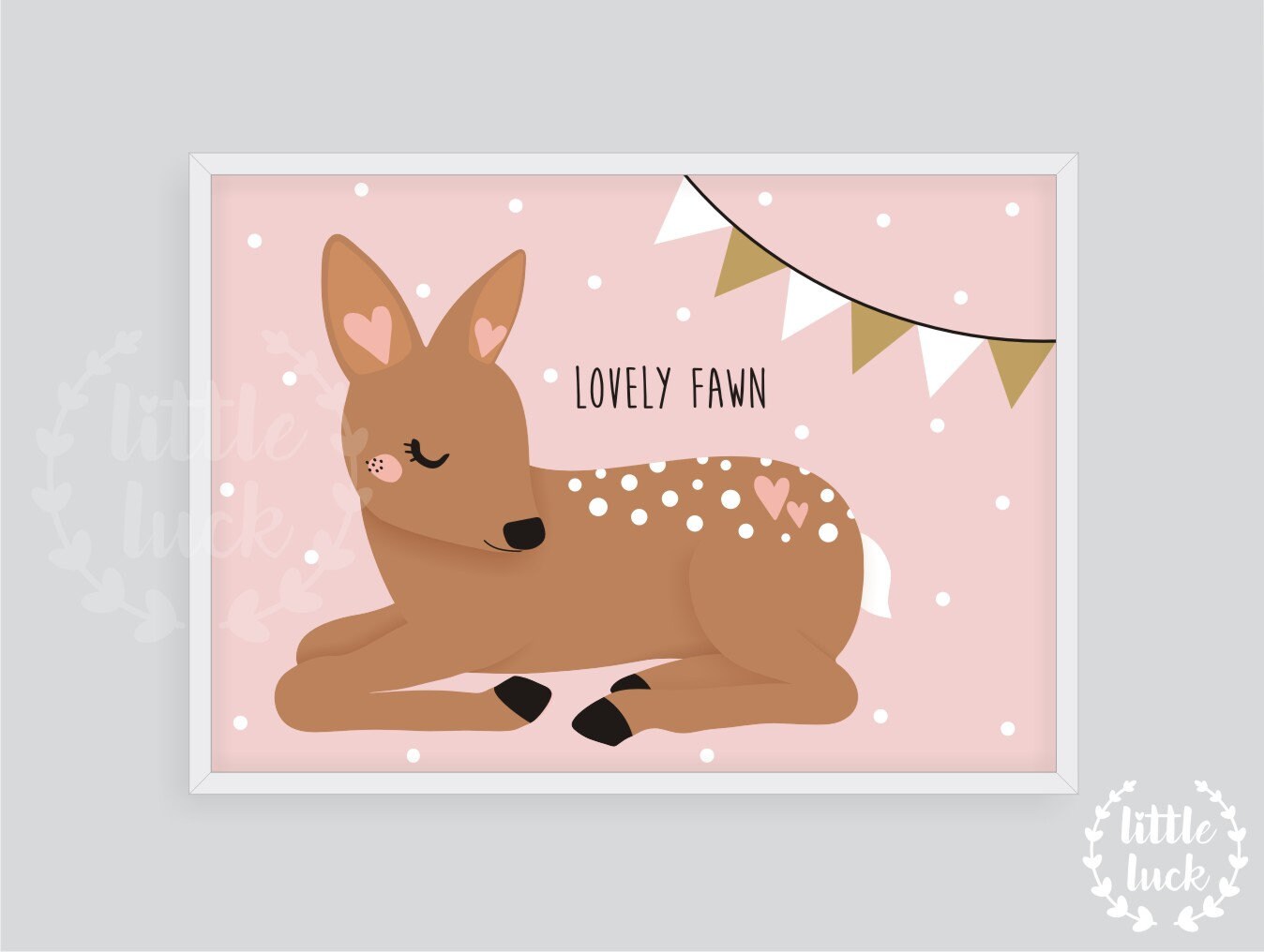 Kinderzimmer Poster Rehkitz "Lovely Fawn" • A4 Format
