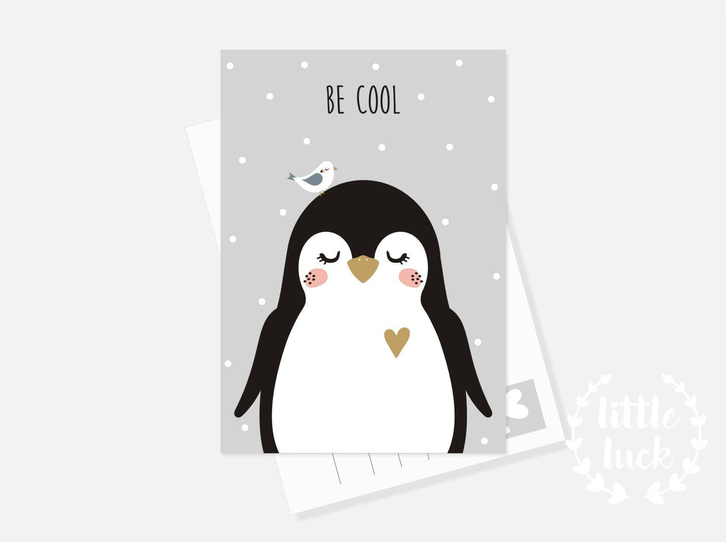Postkarte "Be Cool" mit Pinguin Motiv