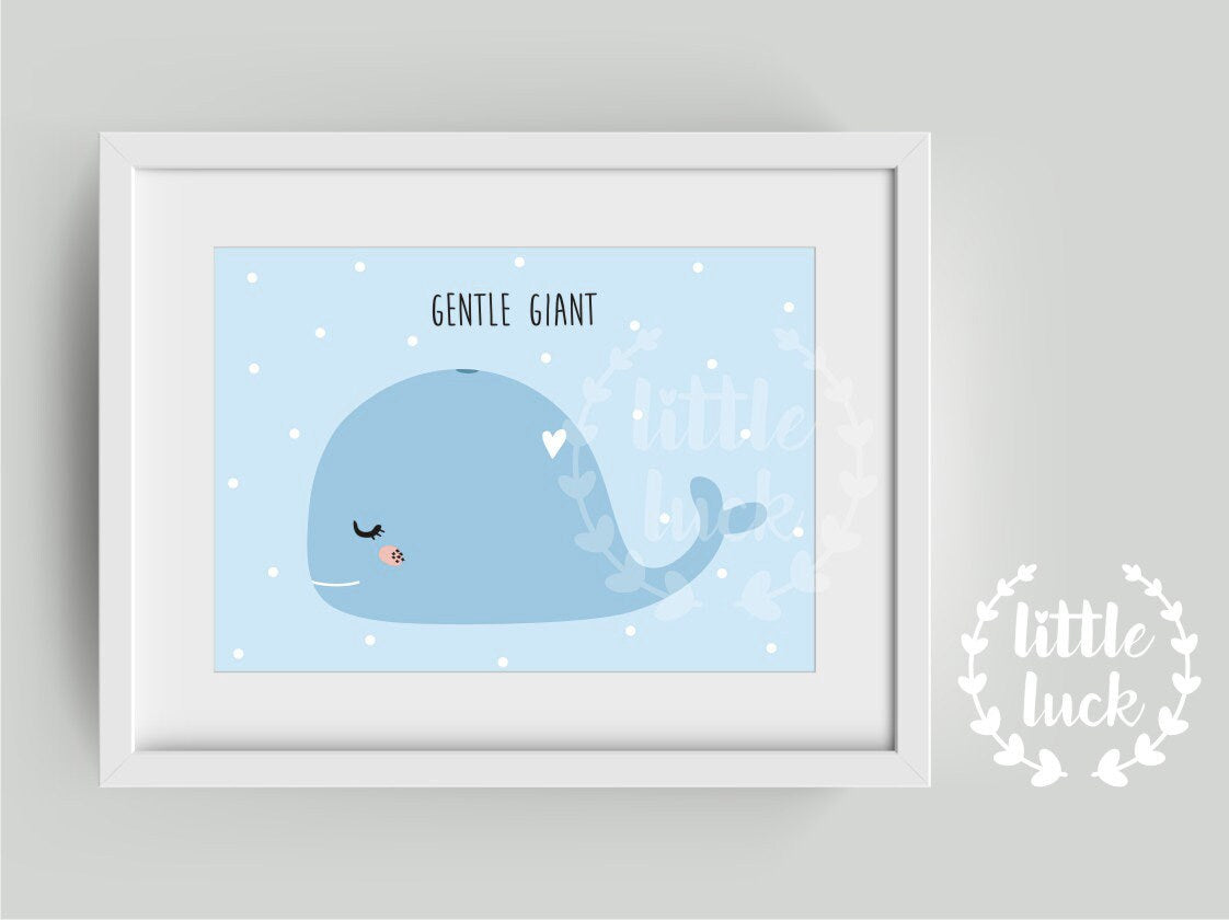 Kinderzimmer Poster mit Wal Motiv • A4 Format