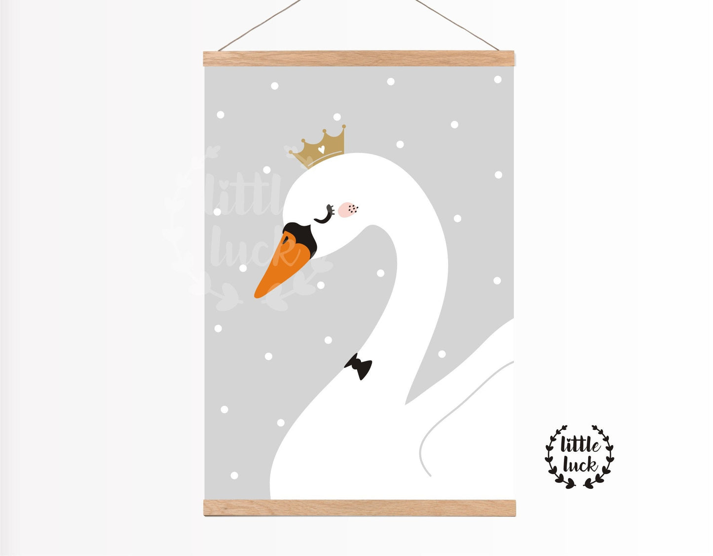 Kinderzimmer Poster Schwan "Prinz" • A4 Format