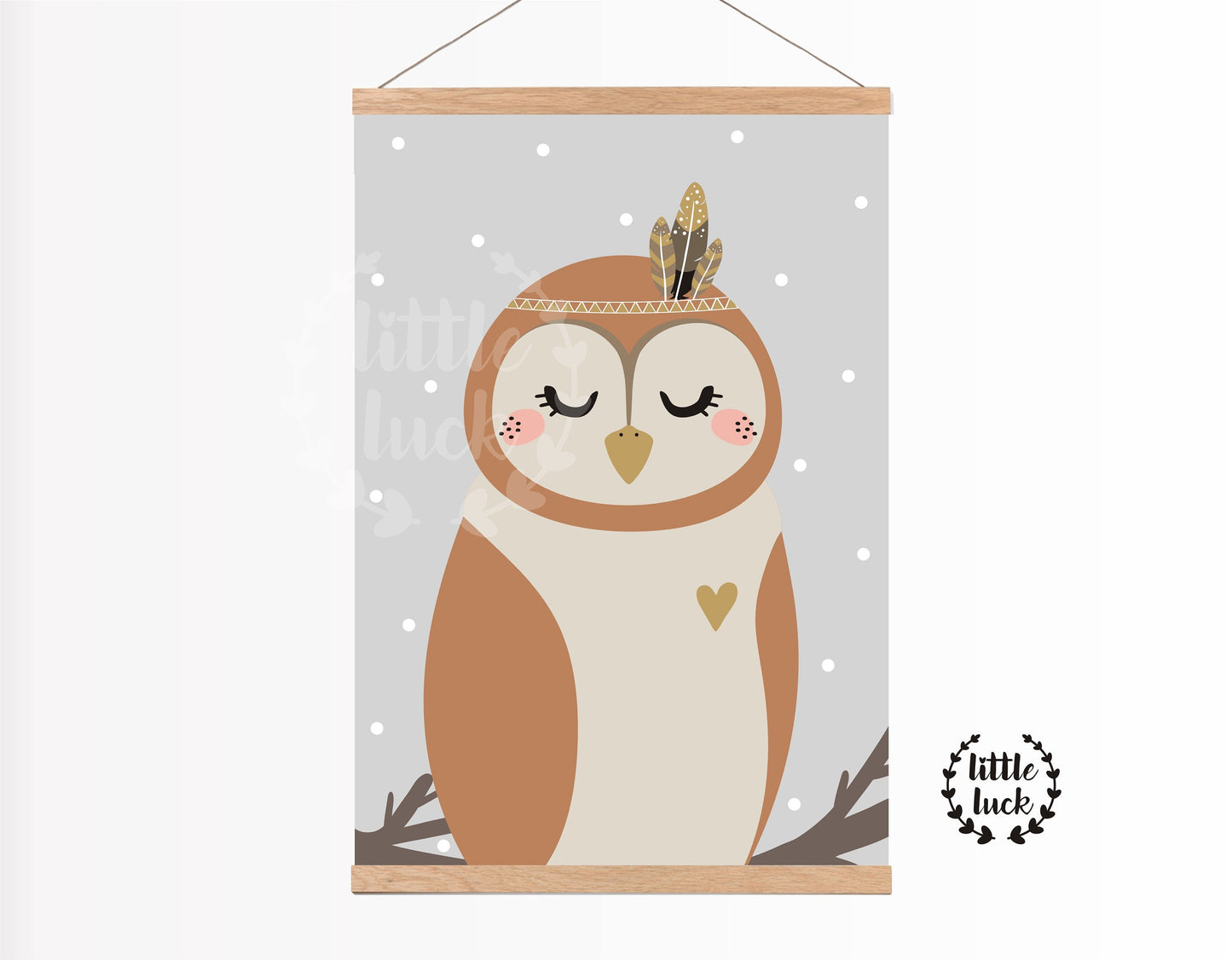 Kinderzimmer Poster mit Eulen Motiv • A4 Format
