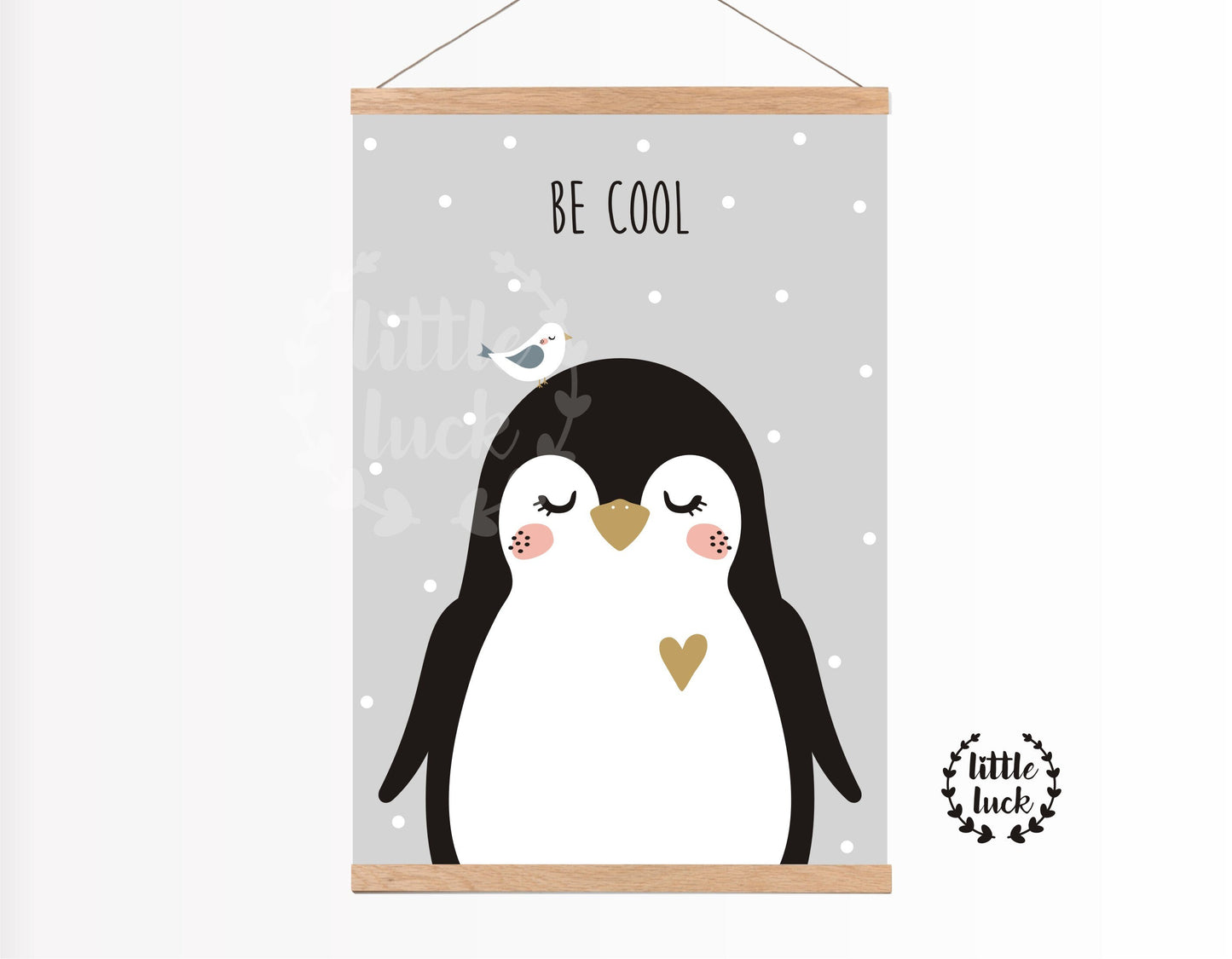 Poster mit Pinguin Motiv "Be Cool" • A4 Format