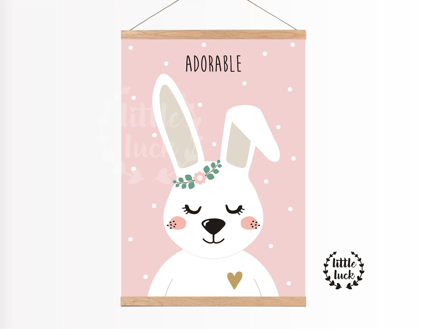 Kinderzimmer Poster Hase "Adorable" • A4 Format