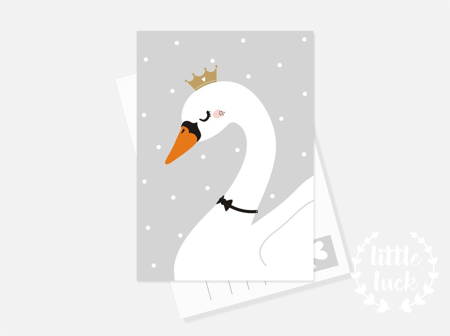 Postcard "Prince" with swan motif